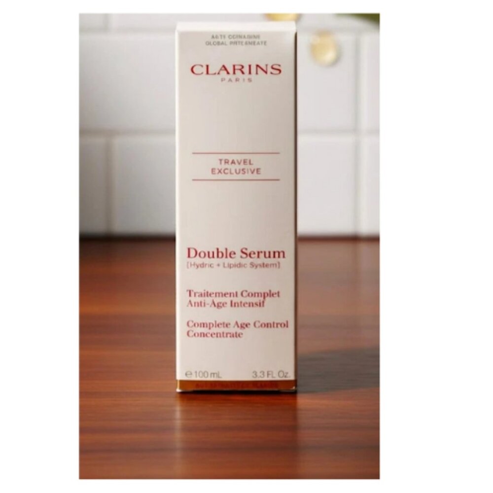 Clarins Double Serum 100ml / 3.3oz – Hydric + Lipidic System – New & Sealed Pack